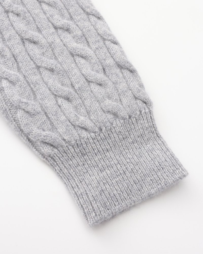 Men's Cashmere Cable Knit Half-Zip Jumper with Mock Collar