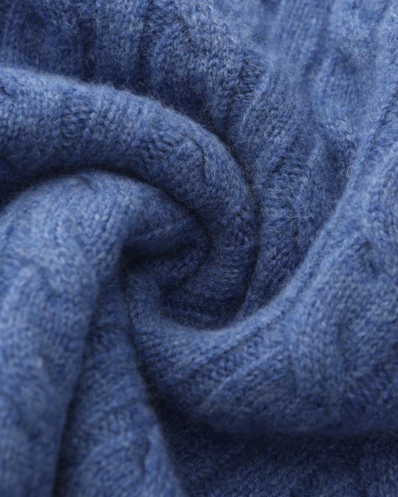 Men's Cashmere Cable Knit Half-Zip Jumper with Mock Collar