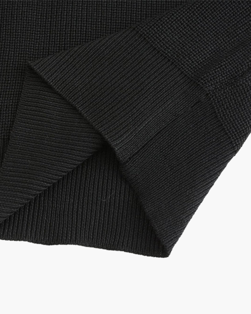 Men's Chunky Rib Knit Half-Zip Jumper with Mock Collar