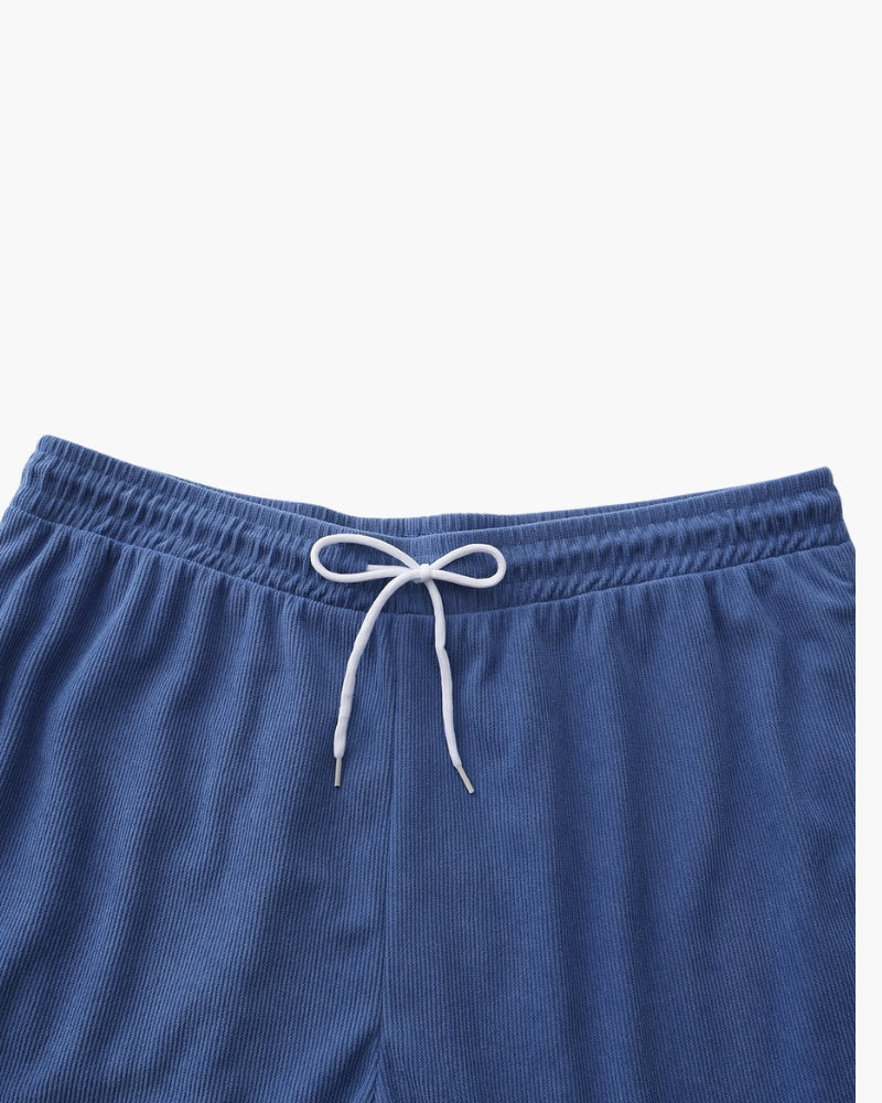 Men's Corduroy Shorts with Drawstring Waist and Relaxed Fit