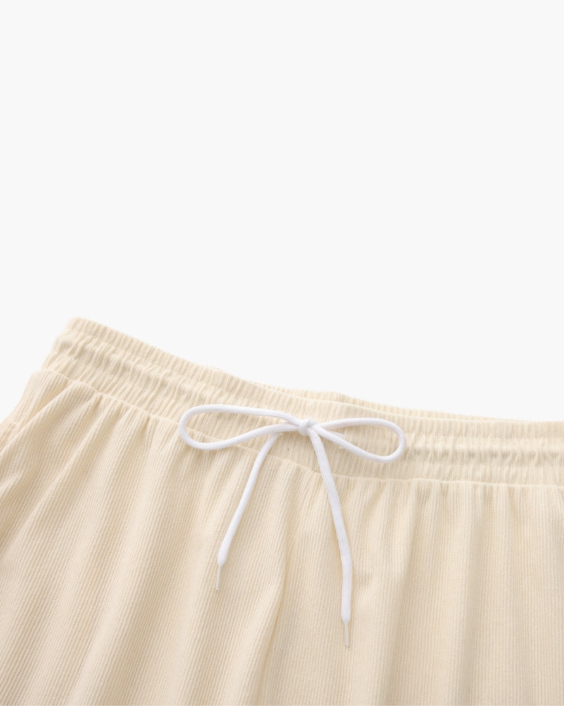 Men's Corduroy Shorts with Drawstring Waist and Relaxed Fit