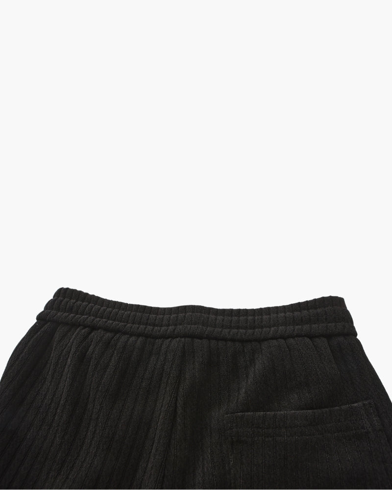 Men's Corduroy Trousers with Drawstring Waist and Straight Leg