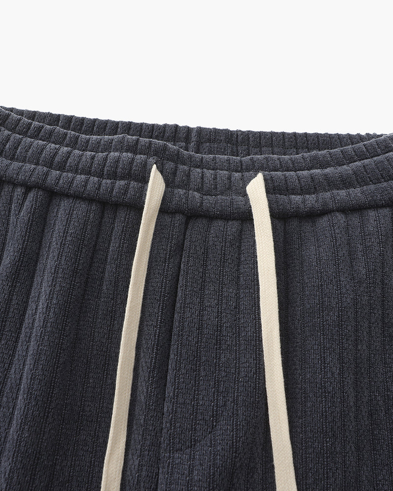 Men's Corduroy Trousers with Drawstring Waist and Straight Leg