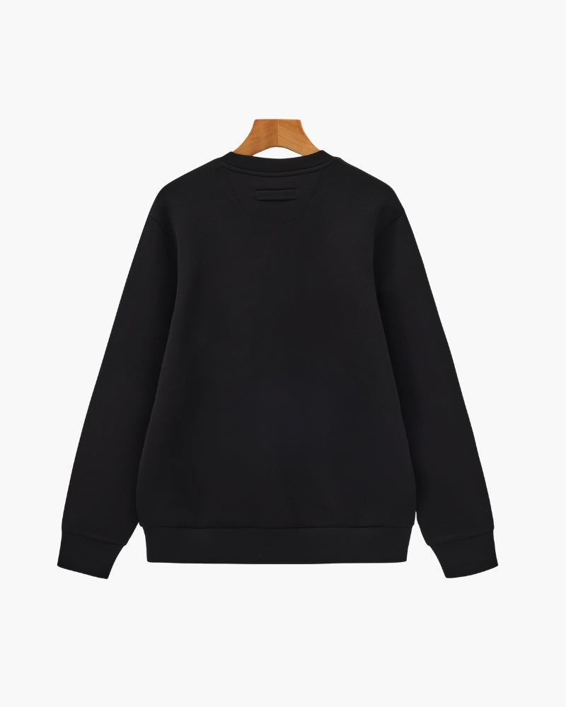 Men's Crew Neck Sweatshirt with Ribbed Trims and Soft Stretch