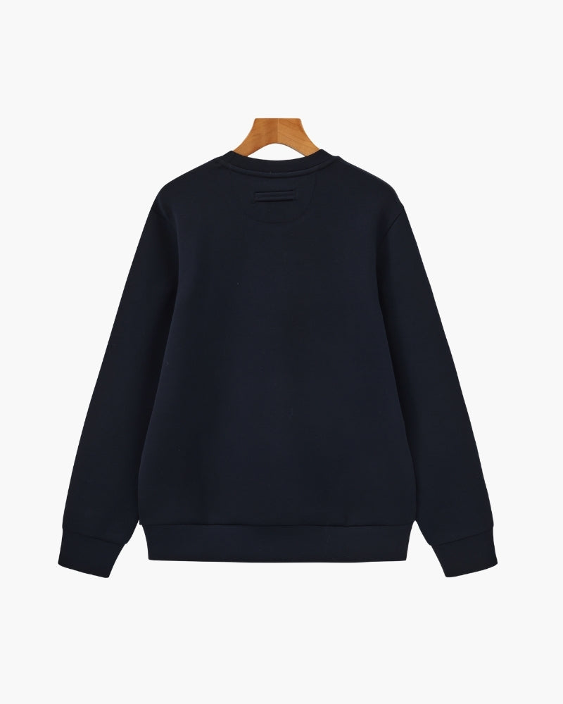 Men's Crew Neck Sweatshirt with Ribbed Trims and Soft Stretch