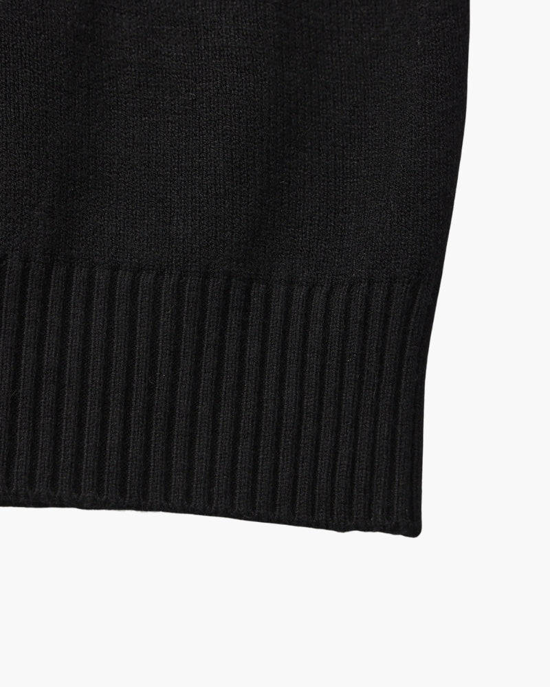 Men's Fine Rib Mock Neck Jumper with Slim Fit and Long Sleeves