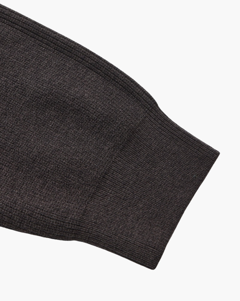 Men's Half-Zip Knit Pullover with Stand Collar and Ribbed Hem