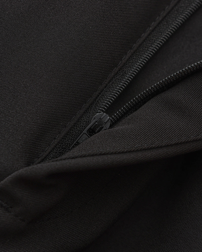 Men's High Waist Pleated Trousers with Tapered Leg