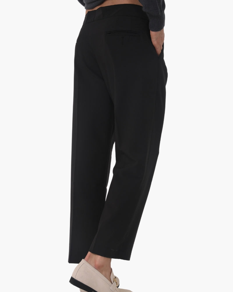 Men's High Waist Pleated Trousers with Tapered Leg