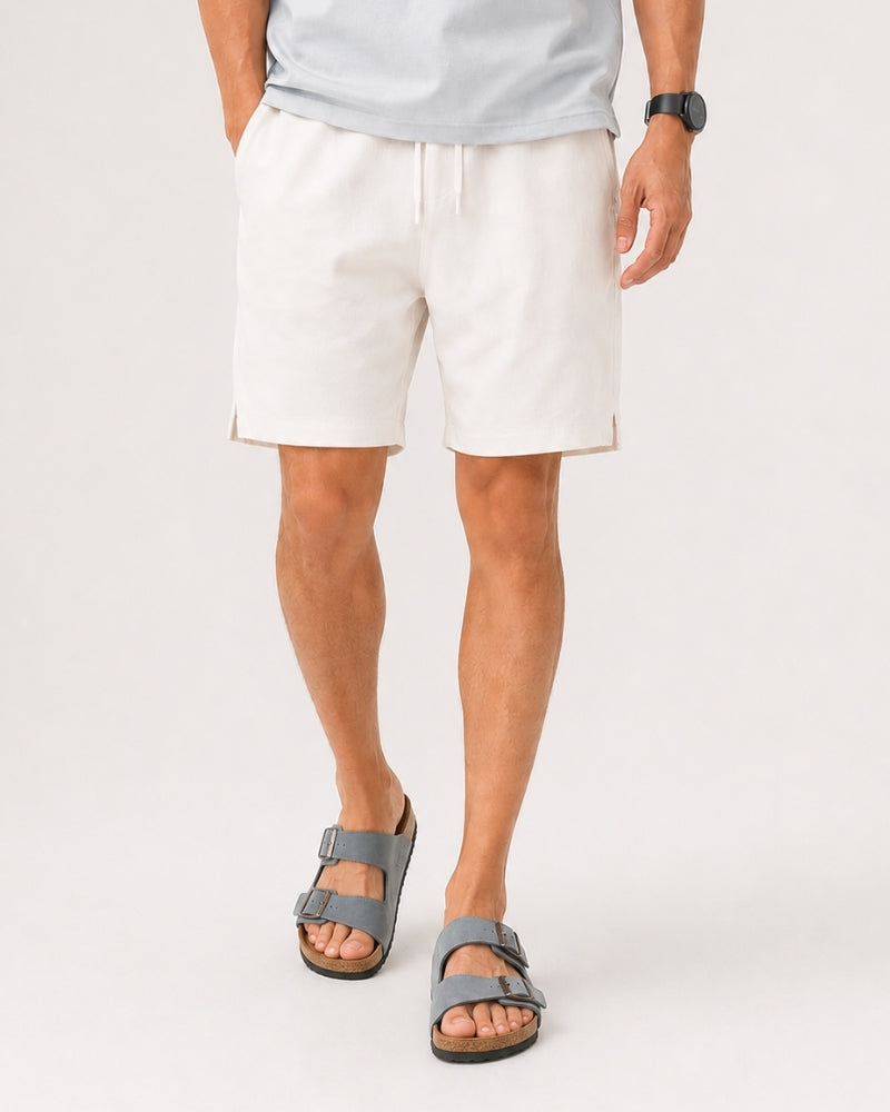 Men's Lightweight Court Shorts with Elastic Waist and Side Pockets
