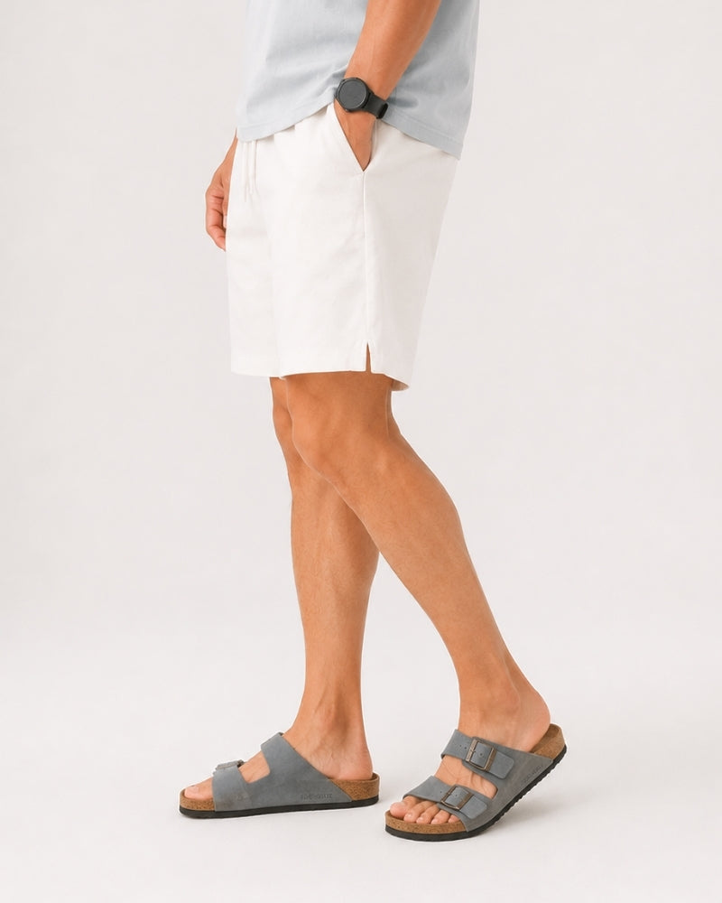 Men's Lightweight Court Shorts with Elastic Waist and Side Pockets