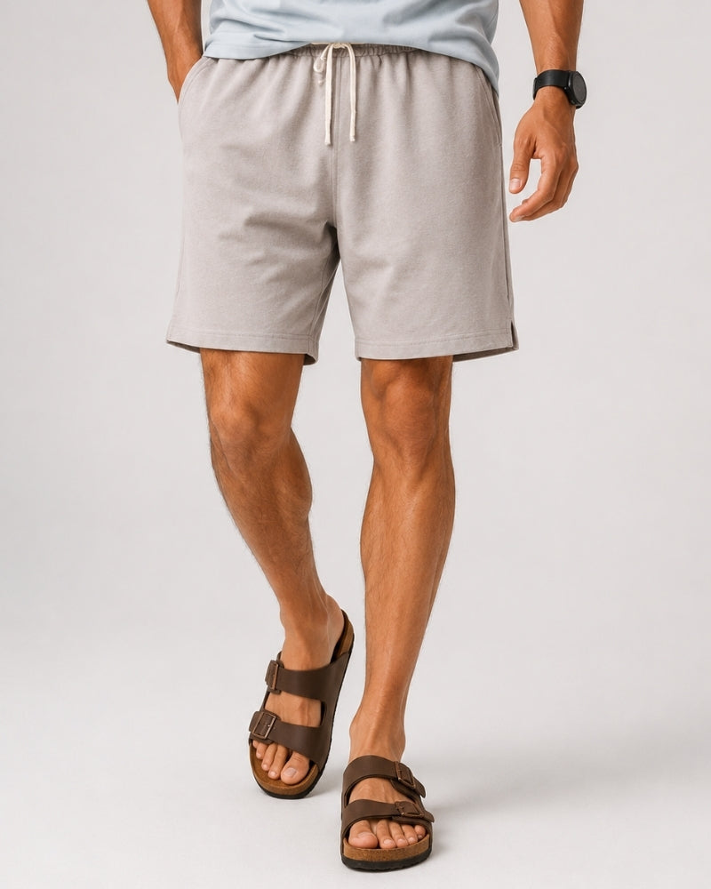 Men's Lightweight Court Shorts with Elastic Waist and Side Pockets