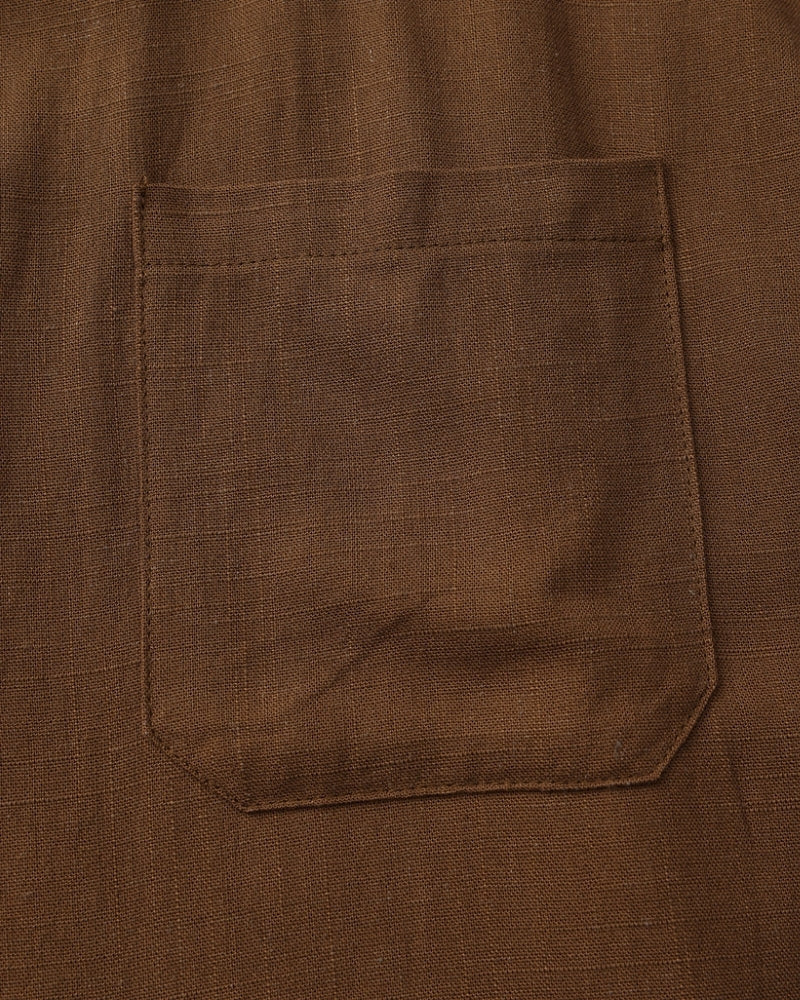 Men's Mandarin Collar Shirt with Relaxed Fit and Long Sleeves