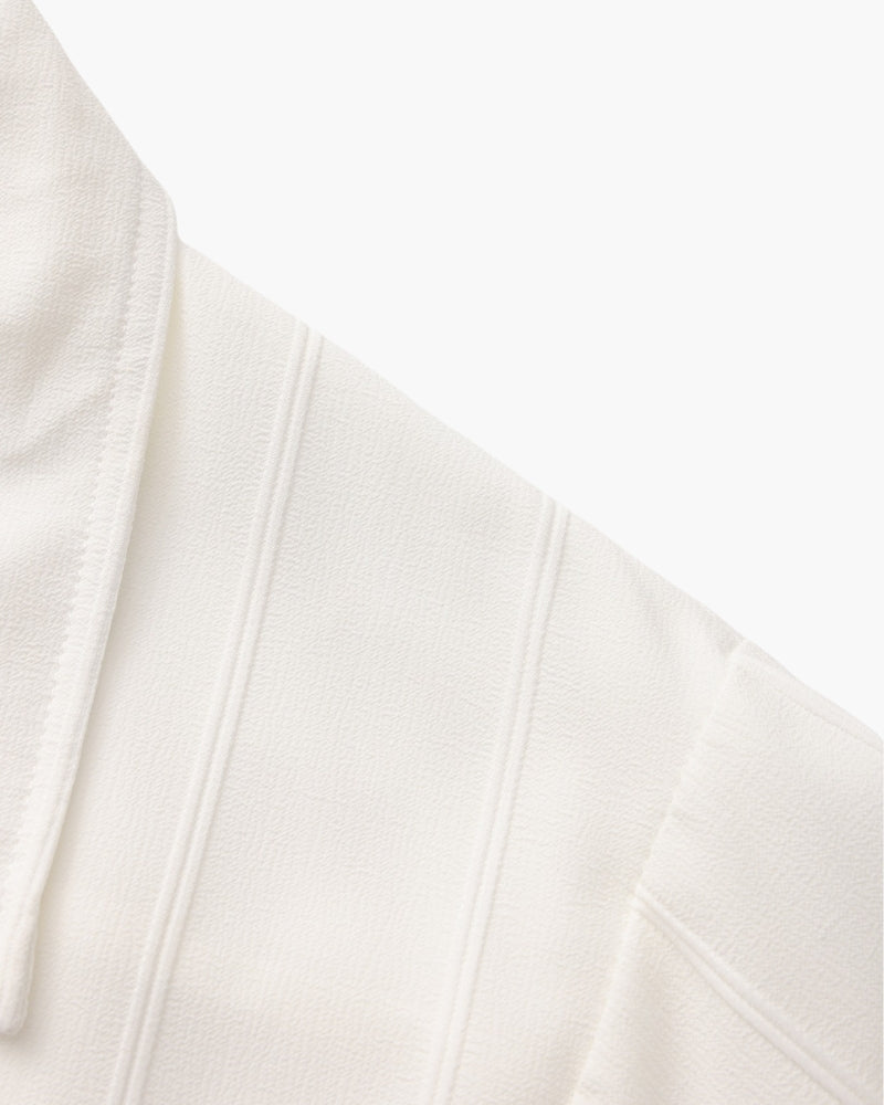 Men's Ribbed Long Sleeve Shirt with Chest Pockets and Button Front