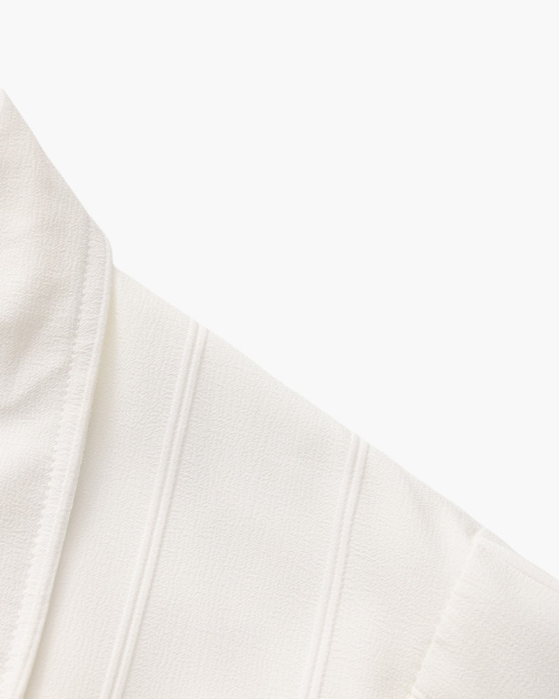 Men's Ribbed Long Sleeve Shirt with Chest Pockets and Button Front