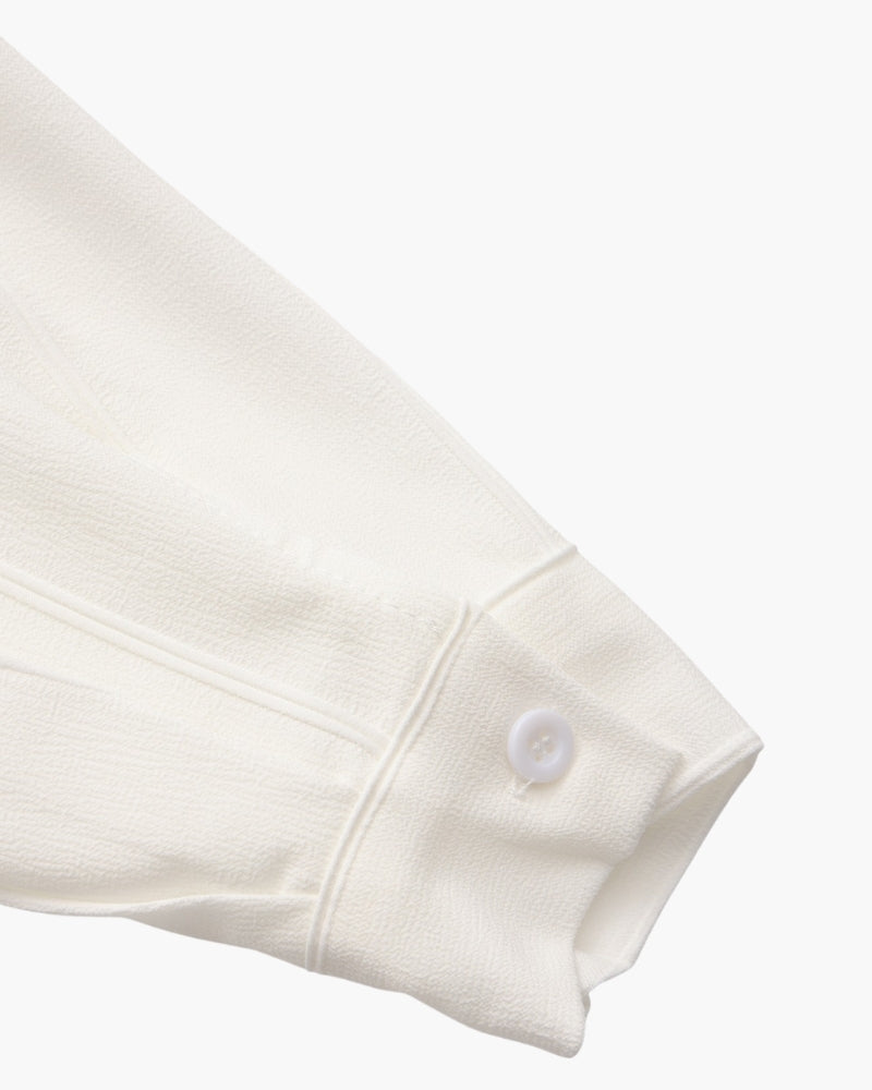 Men's Ribbed Long Sleeve Shirt with Chest Pockets and Button Front
