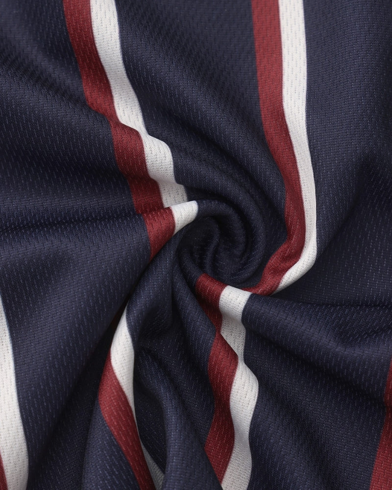 Men's Striped Swim Shorts with Drawstring Waist