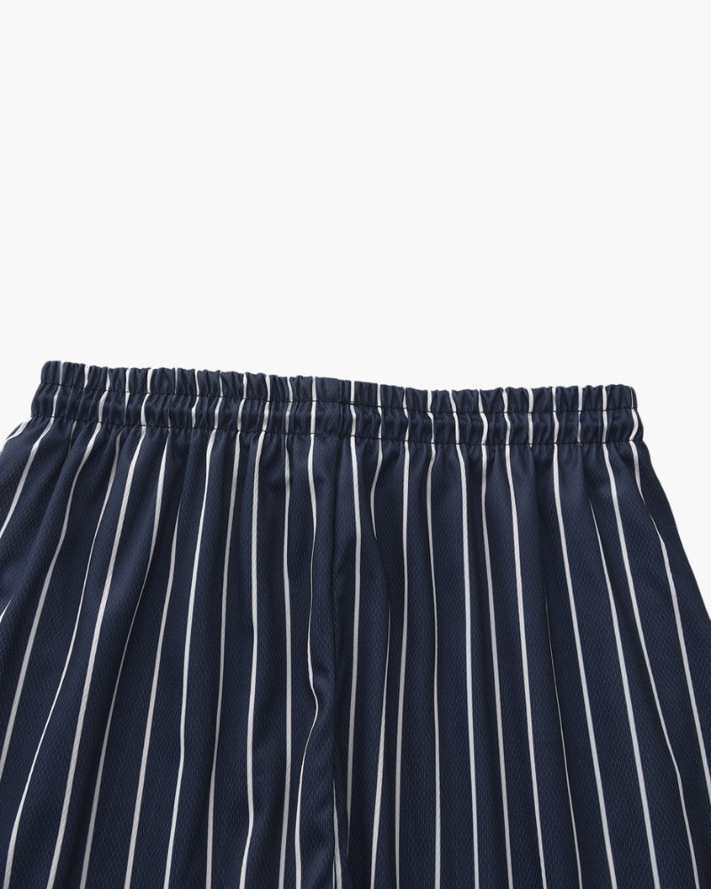 Men's Striped Swim Shorts with Drawstring Waist