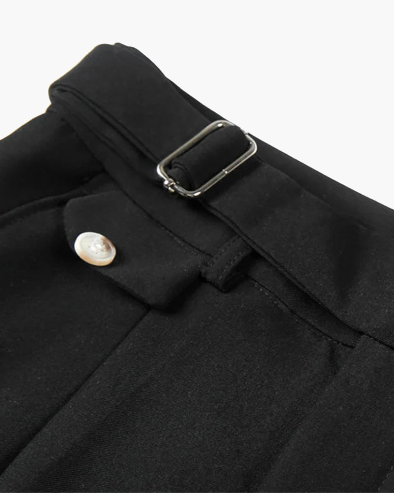 Men's Tailored Pleated Shorts with Side Adjusters