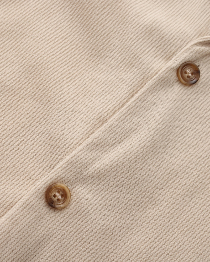 Men's Two-Piece Set with Camp Collar Shirt and Drawstring Shorts