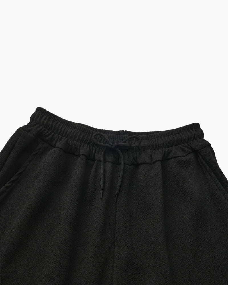 Men's Two-Piece Set with Short Sleeve Polo and Wide Leg Trousers