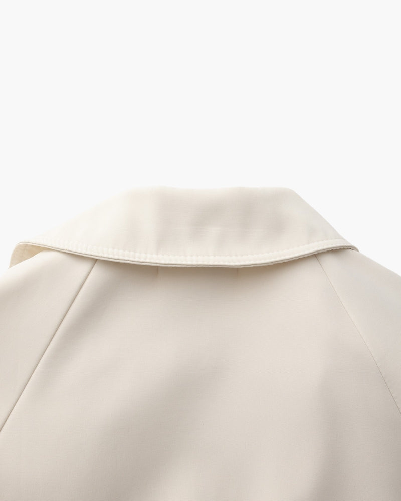 Women's Belted Trench Coat with Notch Lapel and Cuffed Sleeves