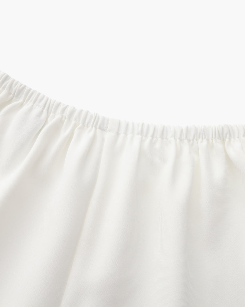 Women's Wide Leg Trousers with Elastic Waist and Fluid Drape