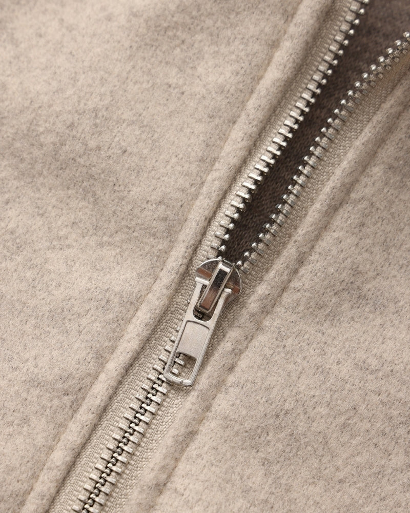 Women's Wool Hooded Zip Coat with Relaxed Fit
