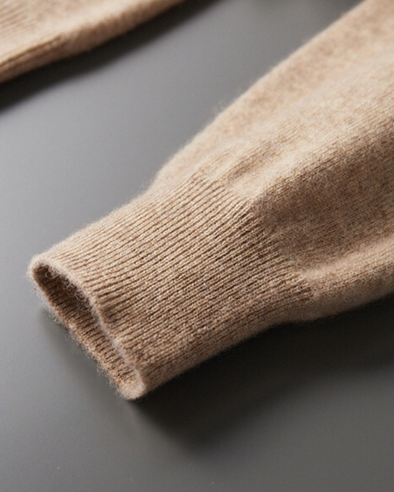 Men's Cashmere Hoodie with Drawstring Hood and Kangaroo Pocket