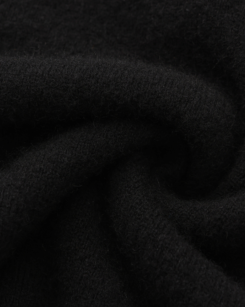 Men's Cashmere Long Sleeve Knit Polo with Button Placket