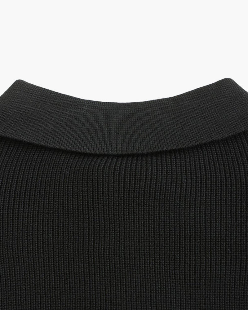 Men's Chunky Rib Knit Half-Zip Jumper with Mock Collar