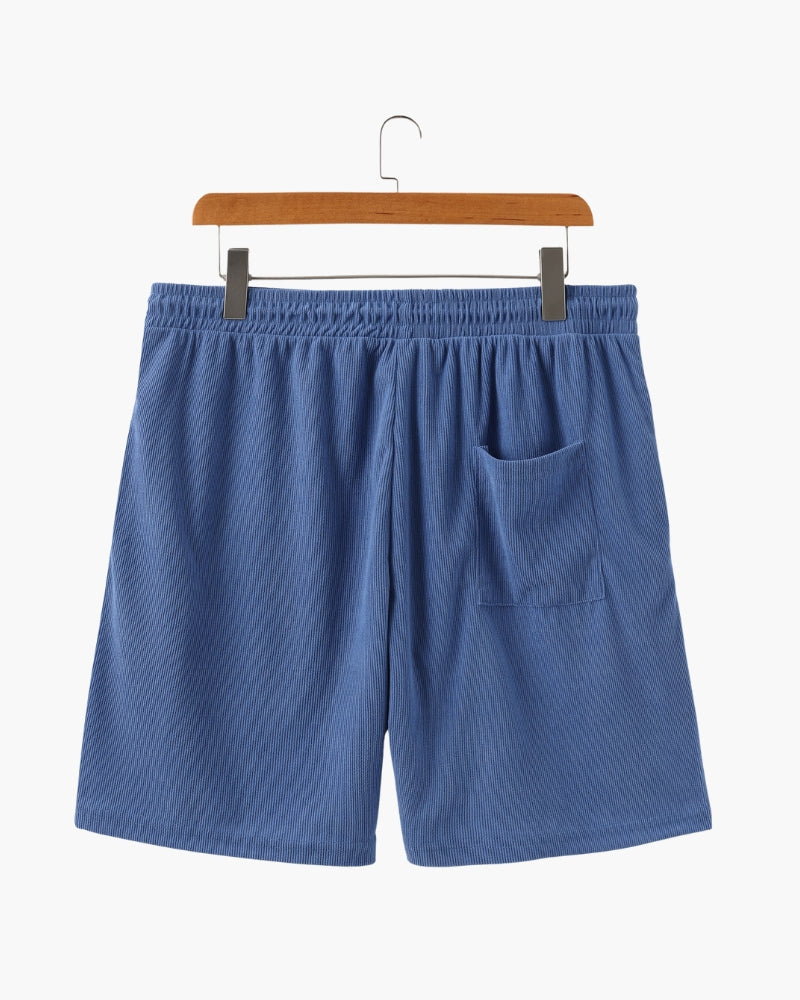 Men's Corduroy Shorts with Drawstring Waist and Relaxed Fit