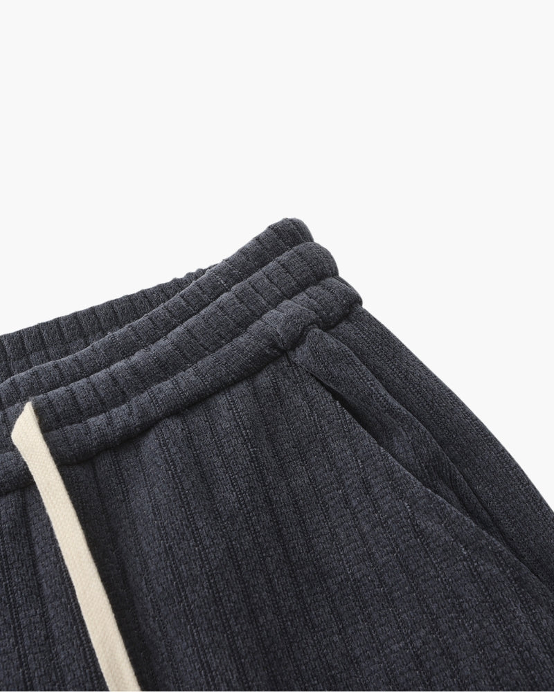 Men's Corduroy Trousers with Drawstring Waist and Straight Leg