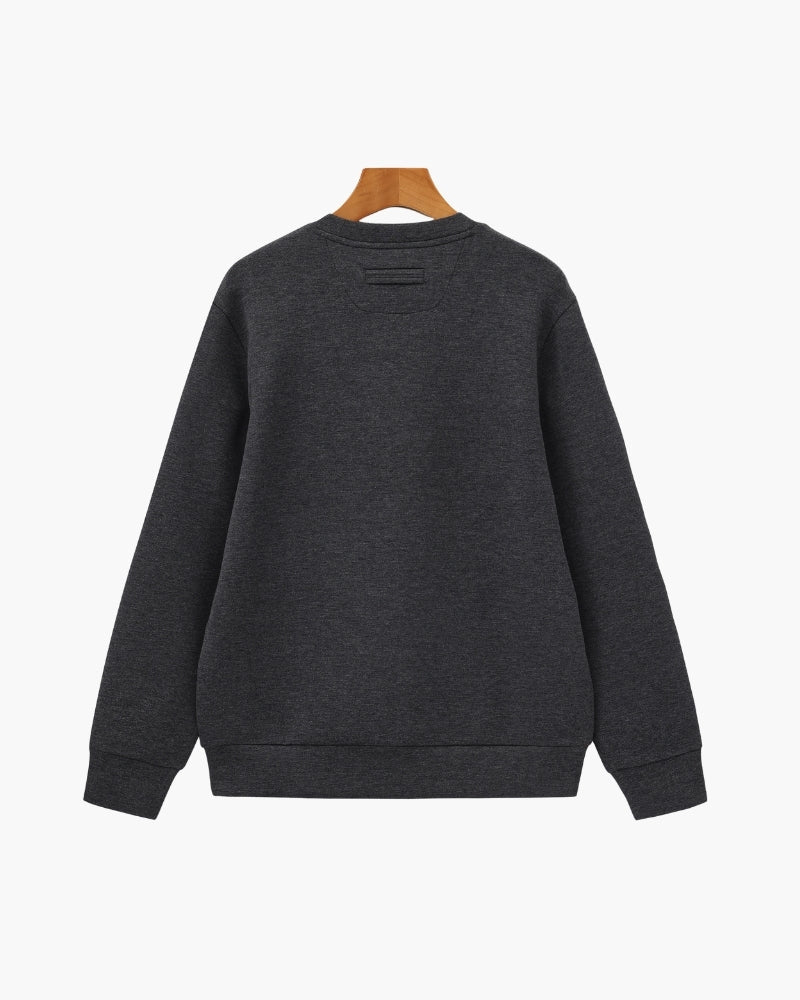 Men's Crew Neck Sweatshirt with Ribbed Trims and Soft Stretch