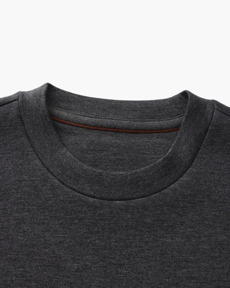 Men's Crew Neck Sweatshirt with Ribbed Trims and Soft Stretch
