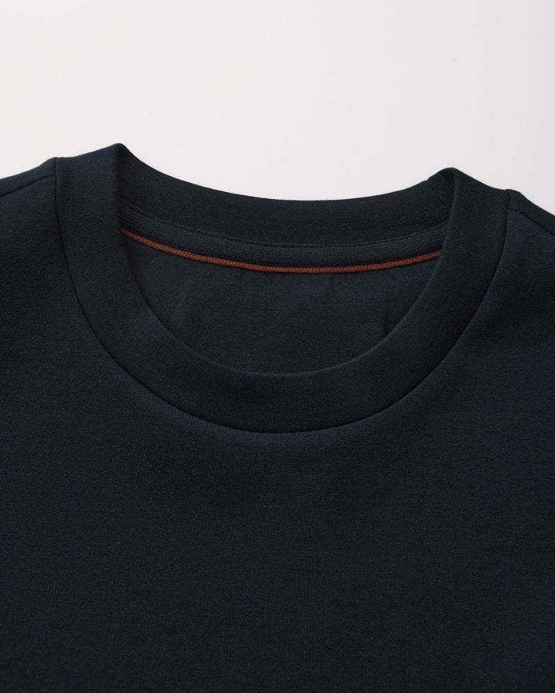 Men's Crew Neck Sweatshirt with Ribbed Trims and Soft Stretch