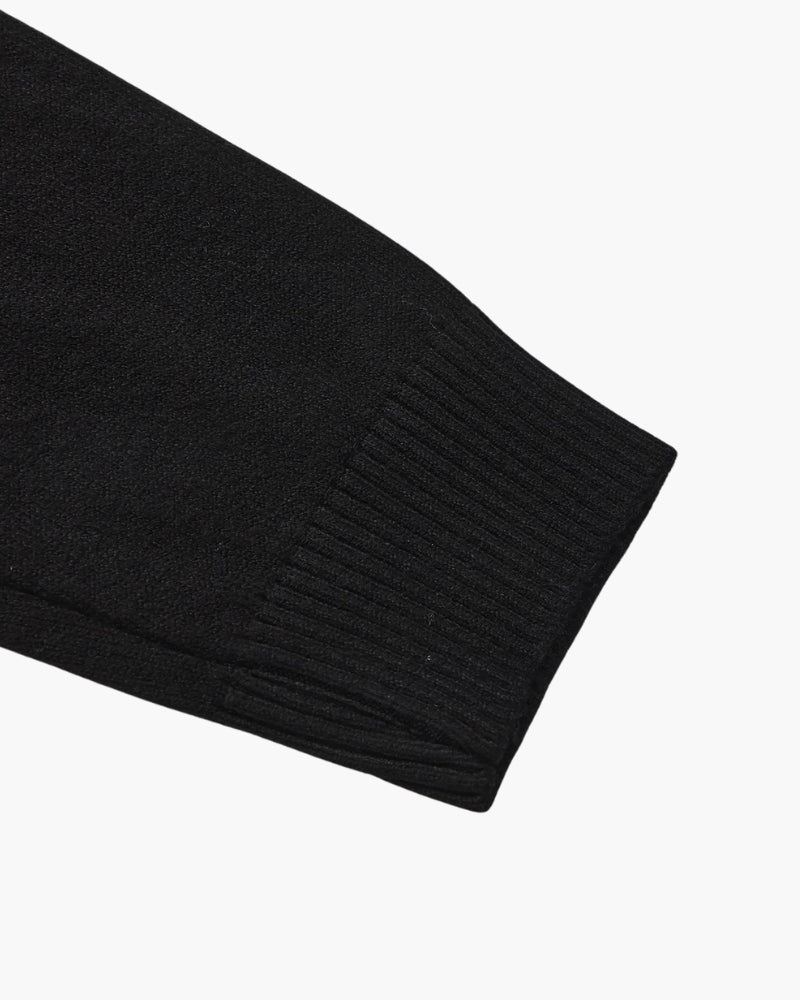 Men's Fine Rib Mock Neck Jumper with Slim Fit and Long Sleeves