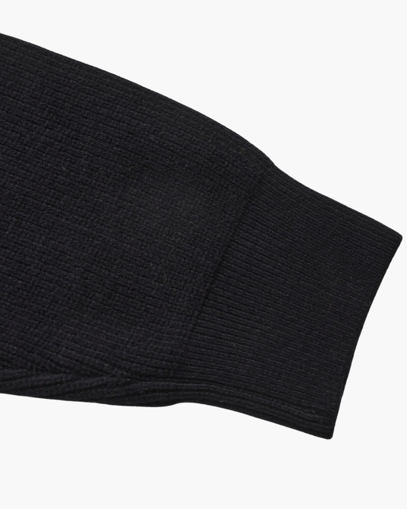 Men's Half-Zip Knit Pullover with Stand Collar and Ribbed Hem