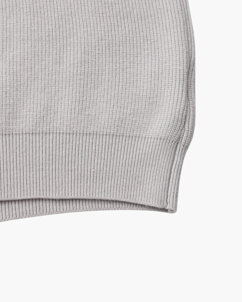 Men's Half-Zip Knit Pullover with Stand Collar and Ribbed Hem
