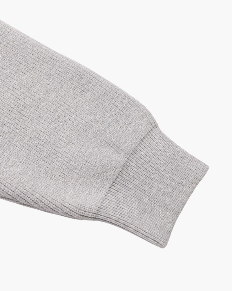 Men's Half-Zip Knit Pullover with Stand Collar and Ribbed Hem