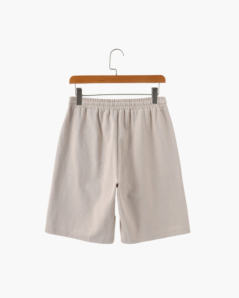 Men's Lightweight Court Shorts with Elastic Waist and Side Pockets
