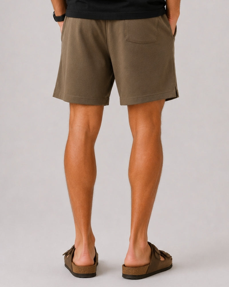 Men's Lightweight Court Shorts with Elastic Waist and Side Pockets