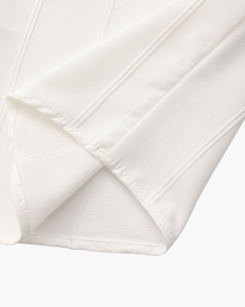 Men's Ribbed Long Sleeve Shirt with Chest Pockets and Button Front