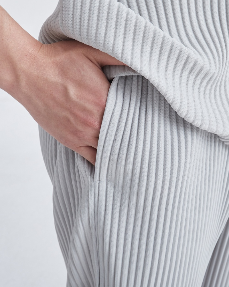 Men's Ribbed Wide Leg Trousers with Drawstring Waist