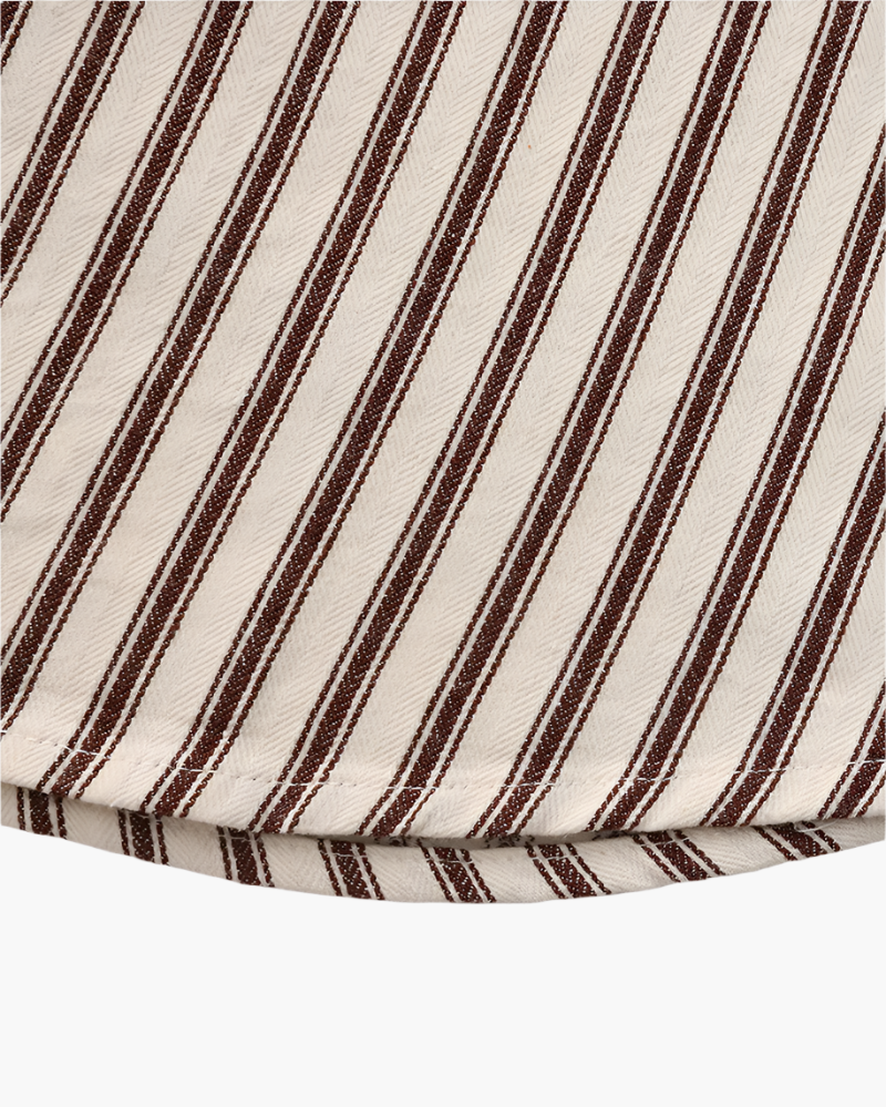 Men's Striped Long Sleeve Shirt with Spread Collar