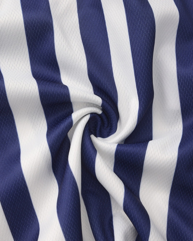 Men's Striped Swim Shorts with Drawstring Waist