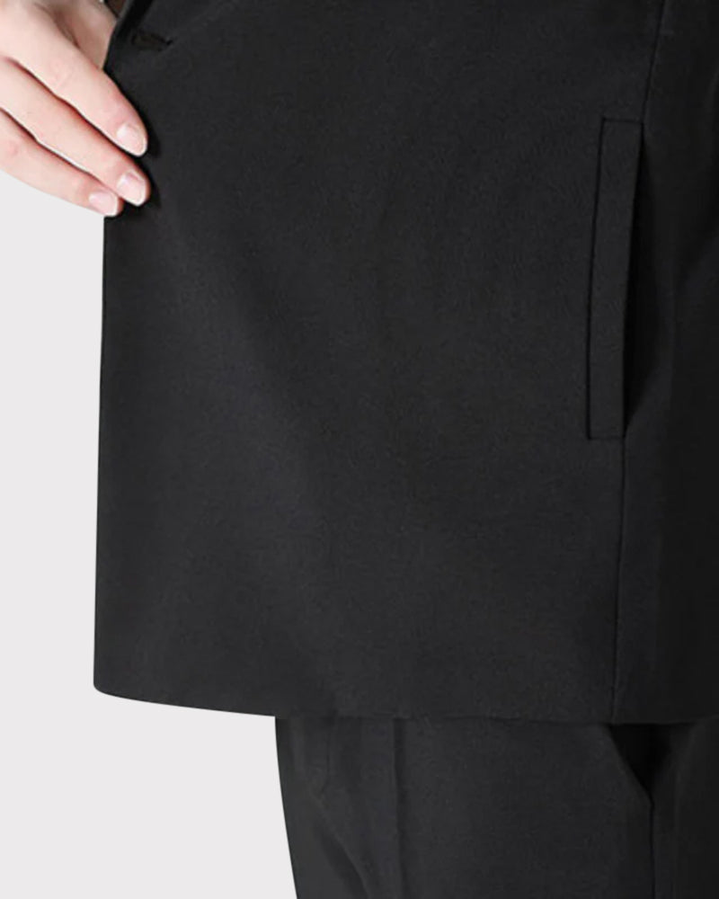 Men's Two-Piece Set with Short Sleeve Blazer and Cropped Trousers