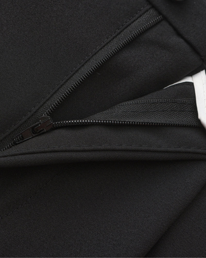 Men's Wide Leg Pleated Trousers with Elastic Waist