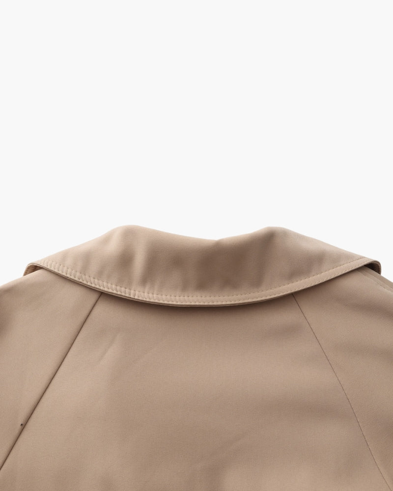 Women's Belted Trench Coat with Notch Lapel and Cuffed Sleeves