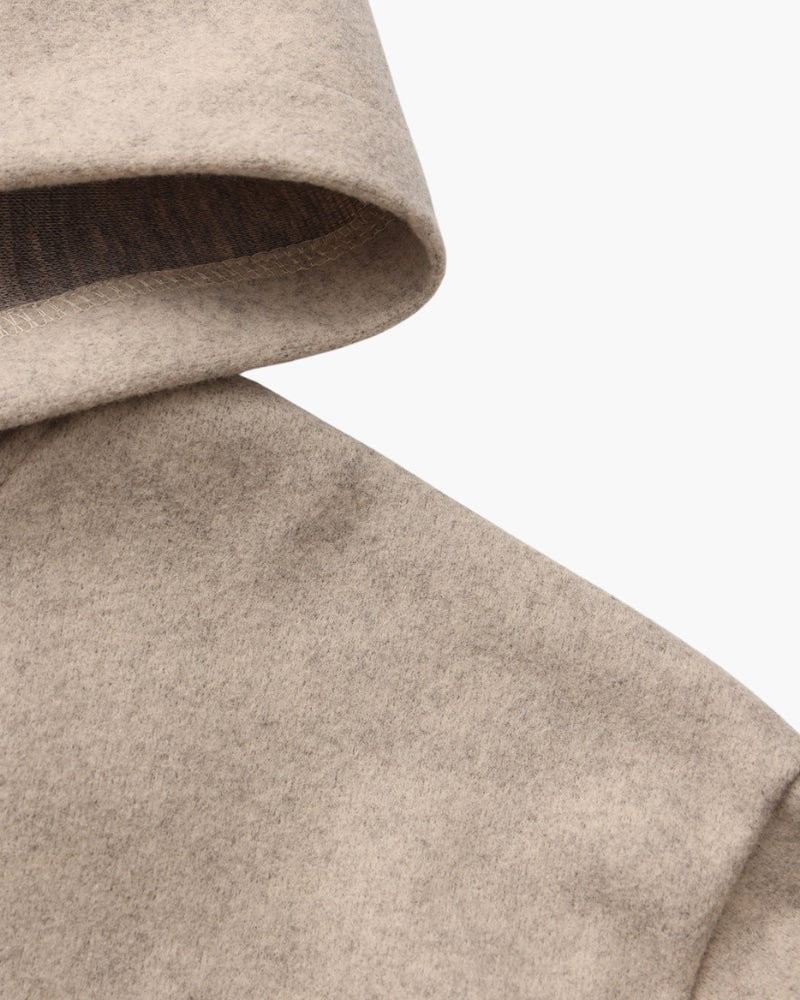 Women's Wool Hooded Zip Coat with Relaxed Fit